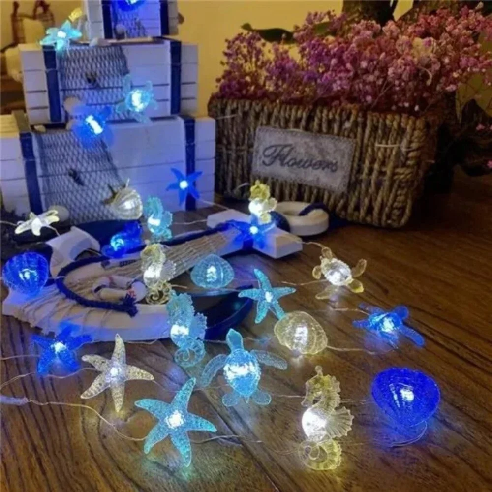 Ocean Themed Marine Life Night Lights, Beach Aquarium Décor Sea Turtle Seahorse